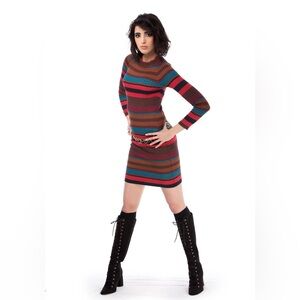 Colorful sweater dress